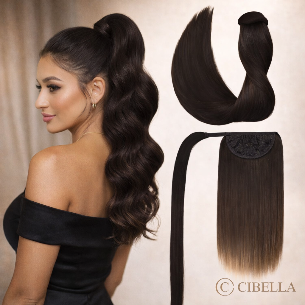 Pony Tails Hair Extensions Double Drawn Drawstring