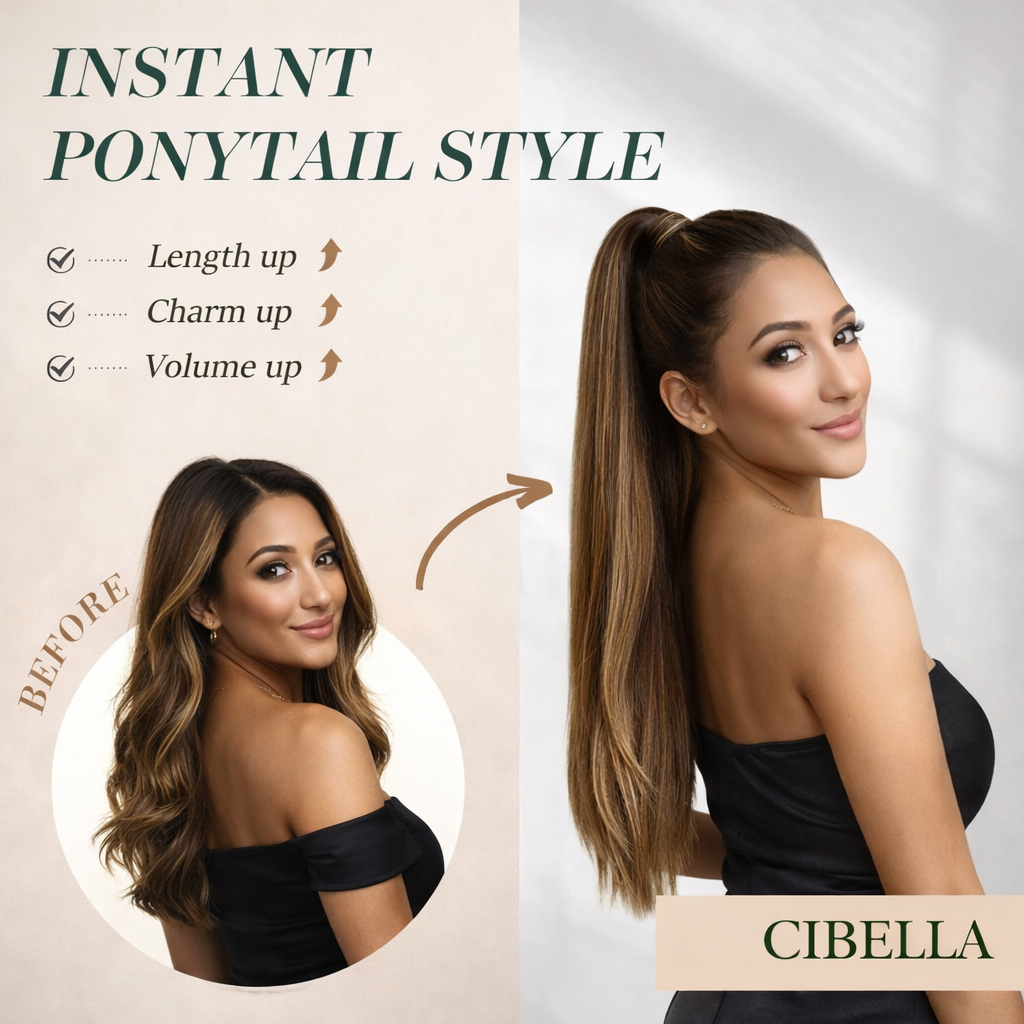 Pony Tails Hair Extensions Double Drawn Drawstring