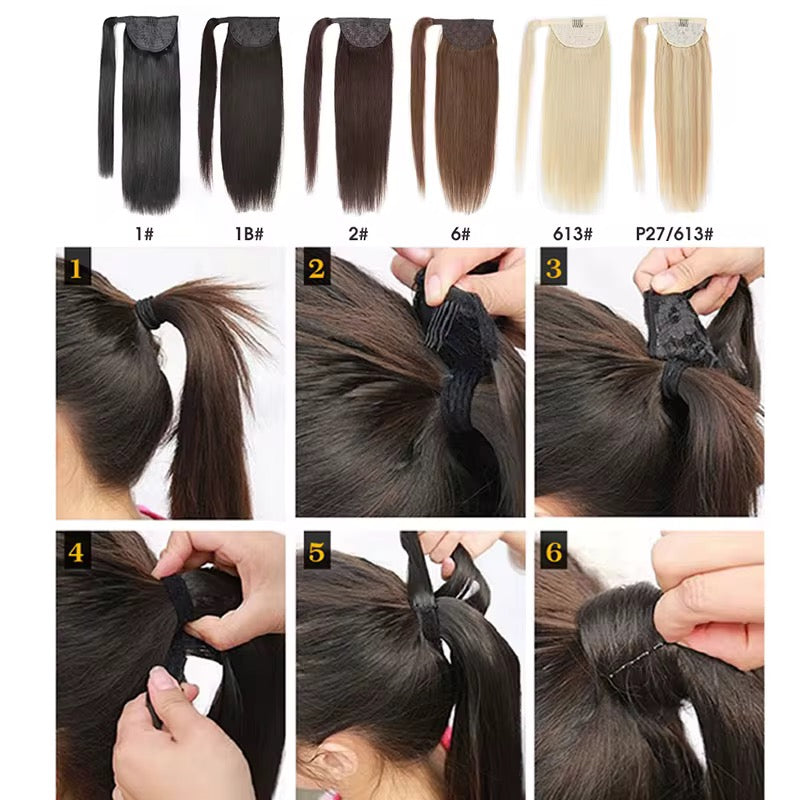 Pony Tails Hair Extensions Double Drawn Drawstring