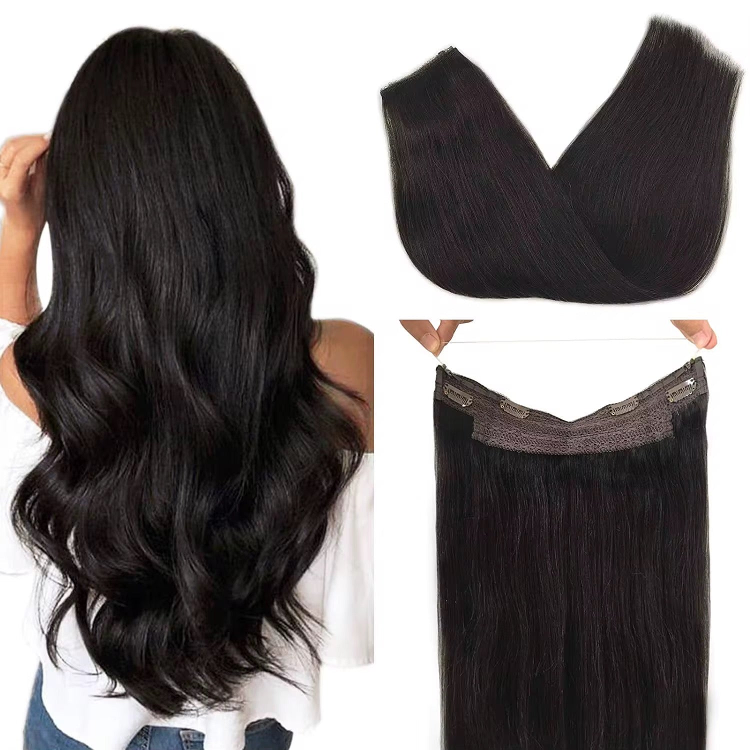 Halo Hair Extensions – 100% Human Hair