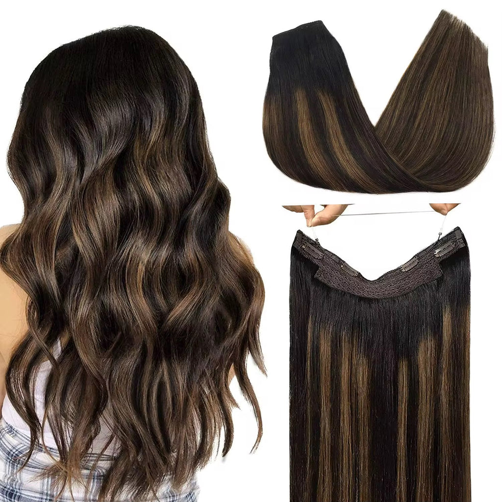 Halo Hair Extensions – 100% Human Hair