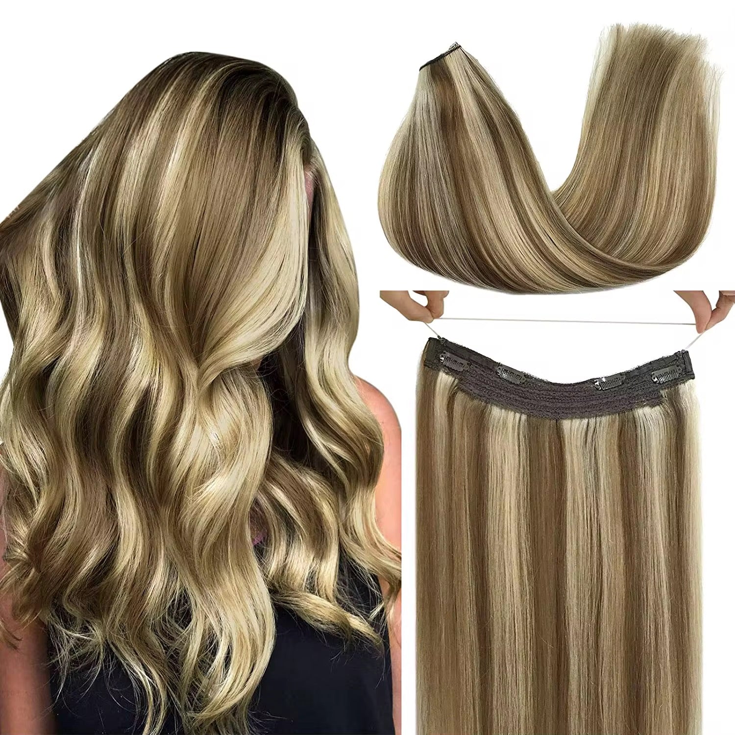 Halo Hair Extensions – 100% Human Hair